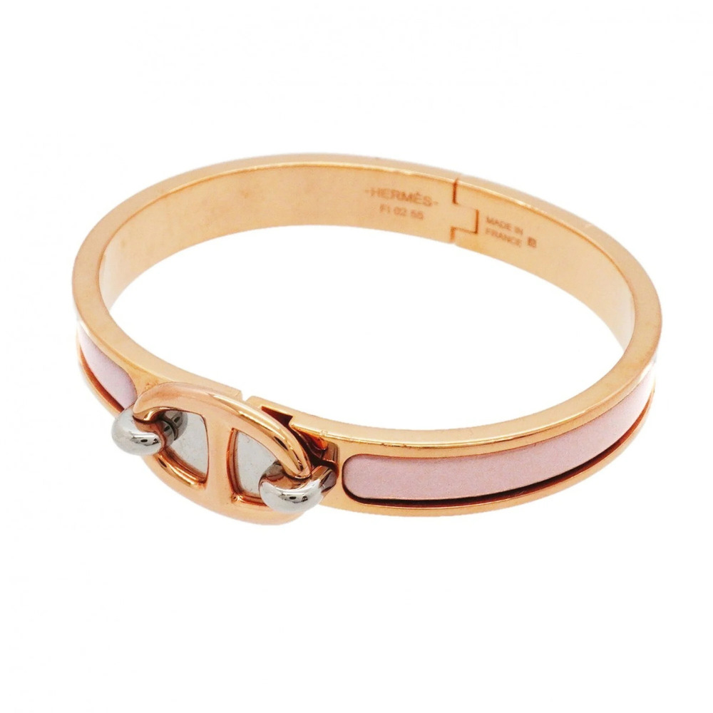 Hermes Chaine d'Ancre Mini Click Bangle, GP Plated, Pink Gold, Women's, P3270721